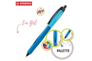 CANETA STABILO GEL PALETTE 7MM CORPO AZUL CLARO RETRATIL